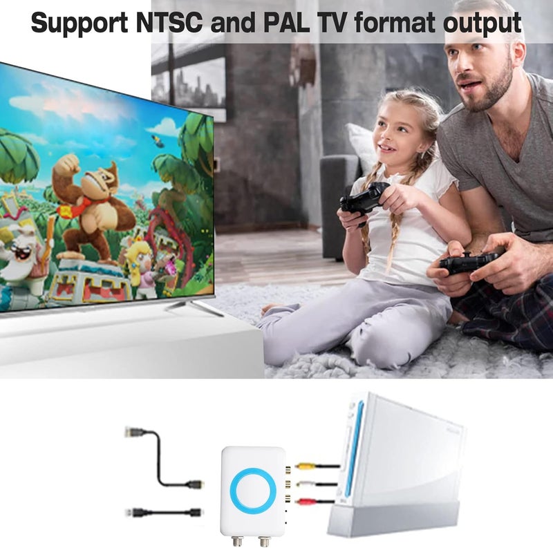 Ashata Digital RF Modulator,M65A‑NTSC RF Modulator to RF Modulator RF Coaxial Converter Support AV Output,Professional HD VHF Demodulator Converter for CATV System - Image 2
